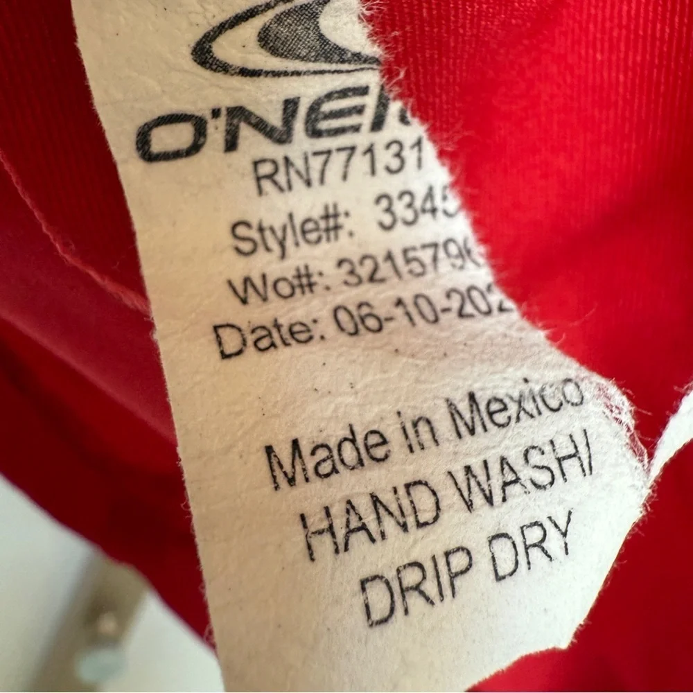 O'Neill Youth Rash Guard Shirt Red UPF 50+ Short Sleeve Size 10 Swimming Surf